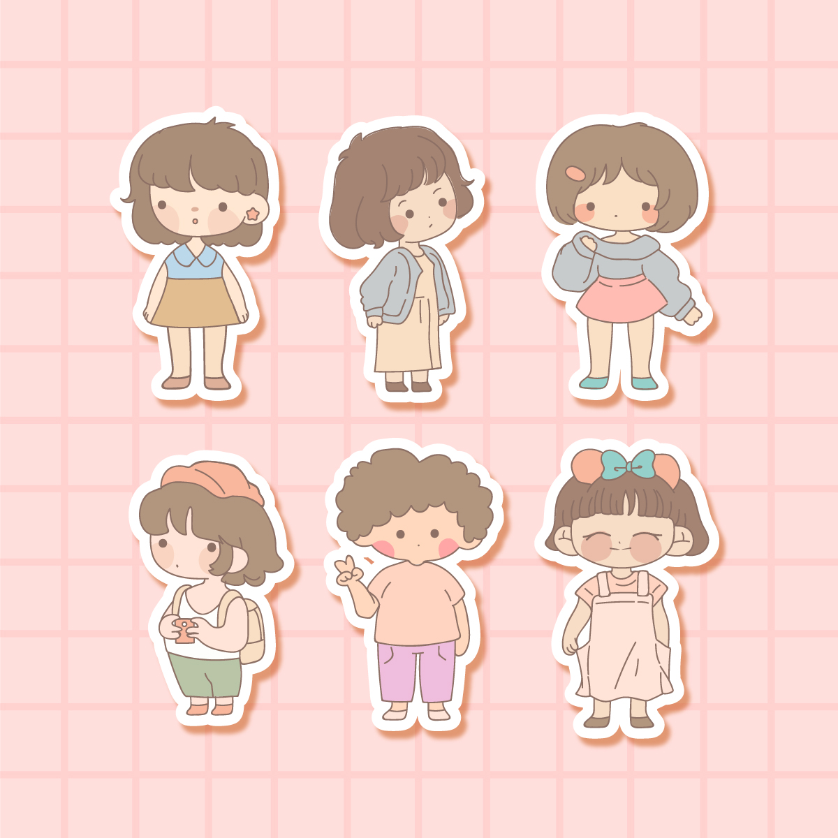 卡通字母abc可爱贴纸素材 素材喵